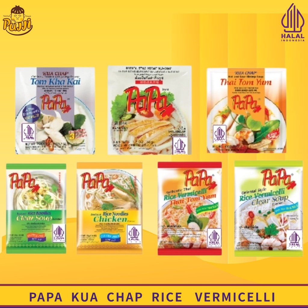 Papa Kua Chap Rice Vermicelli Rice Noodles Tomyum Original Chicken Clear Soup Tom Kha KaiHALAL