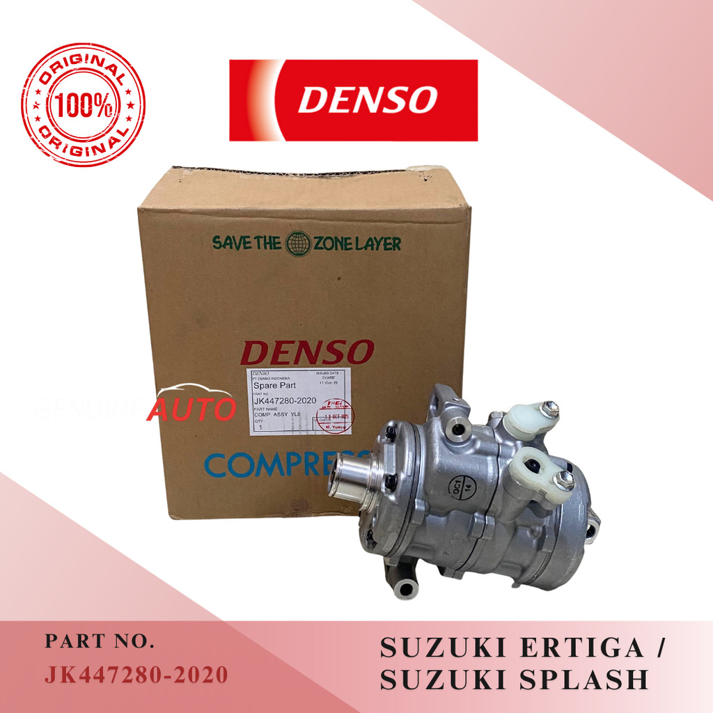 COMPRESSOR KOMPRESOR AC SUZUKI ERTIGA SUZUKI SPLASH SWIFT NEW WAGON R DENSO ASLI JK447280-2020