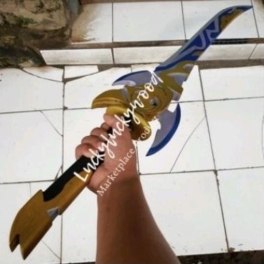 Mainan pedang kayu genshin inpact mistsplitter sword ayaka or kazuha game cosplay