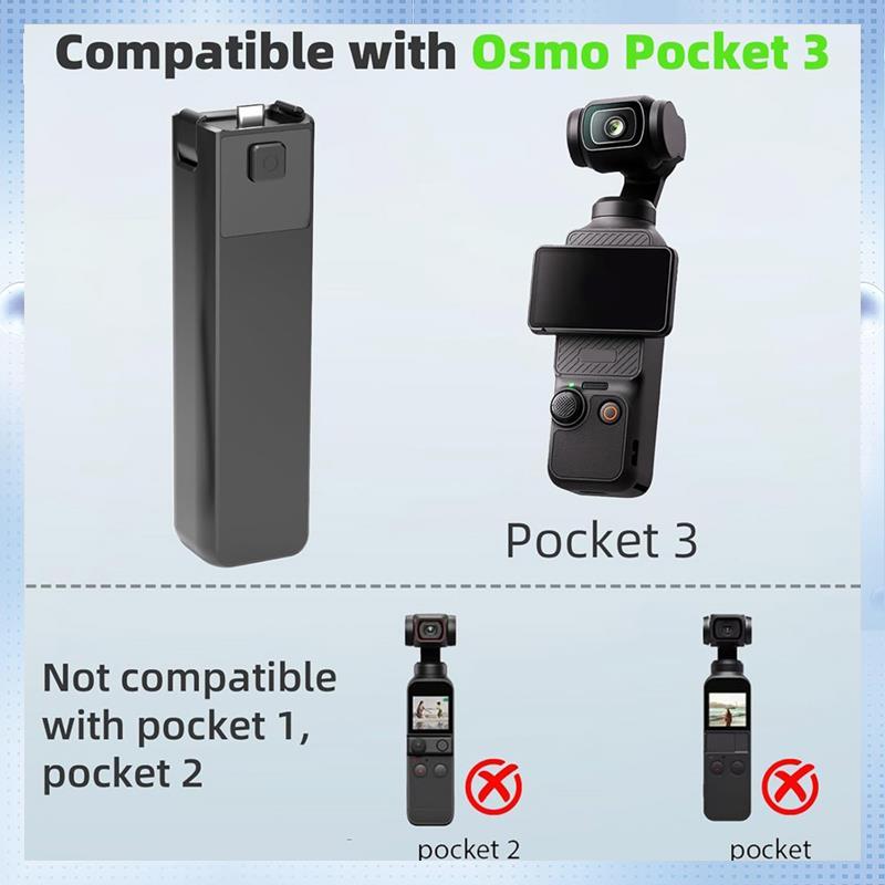 N63R-Battery Handle Compatible With Dji Osmo Pocket 3, Fast Charging 5000Mah Battery Portable Osmo P