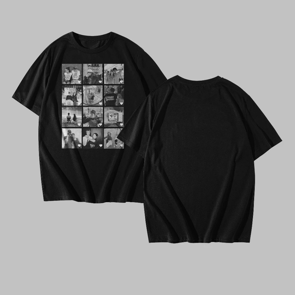 Custom MOMENT ( BISA GANTI FOTO ) custom 12 foto hitam putih / Kaos Bucin / Custom Foto Pacar