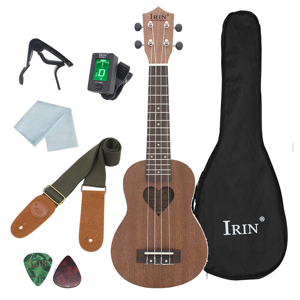 Ukulele 21 Inch Professional 4 Strings Guitar Heart-shaped Guitarra Ukulele with Case Tuner Capo Str