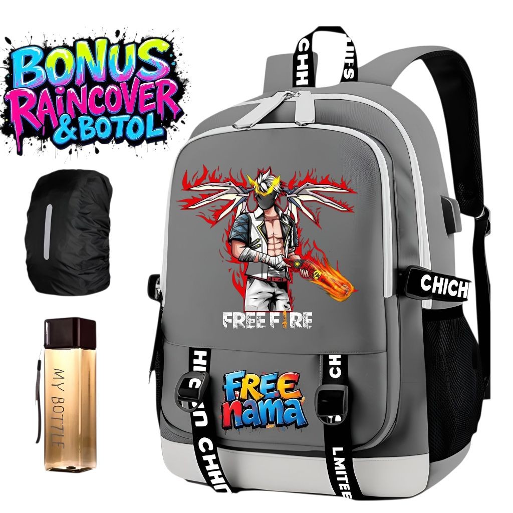 ABS - TAS SEKOLAH ANAK SD LAKI LAKI PEREMPUAN FREE FIRE TAS FF BOOYAAH TAS ANAK LAKI LAKI