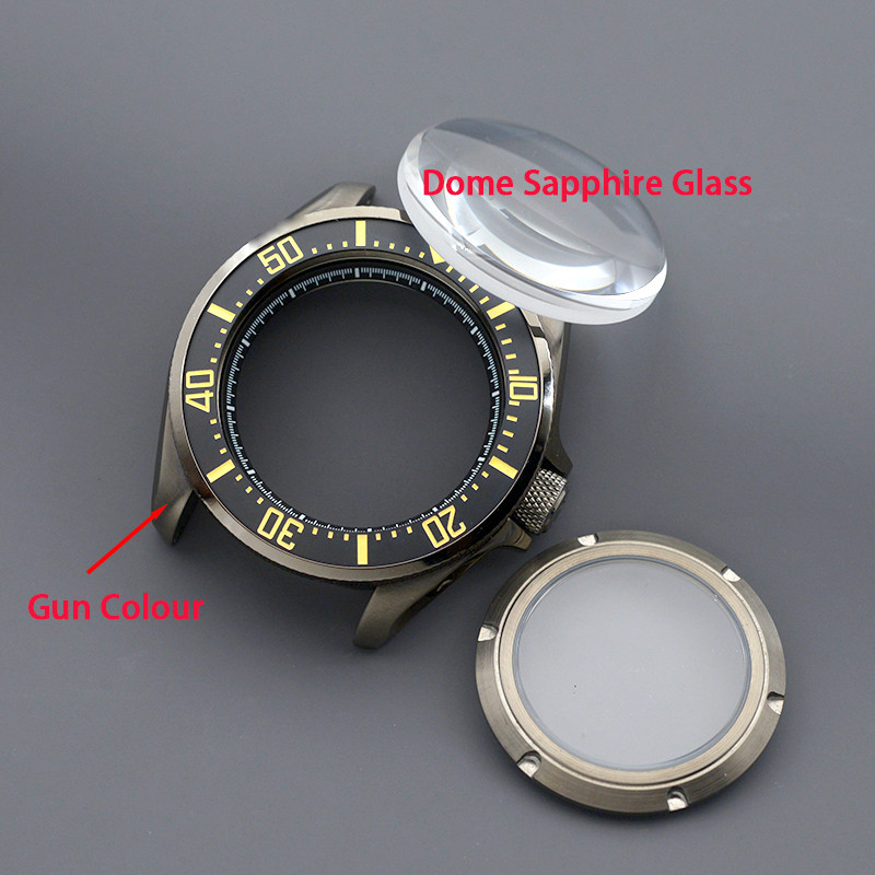 Mod Gun Colour Watch Case Fit NH34 NH36 NH35 7S 4R Automatic Movement SKX007 009 Men's Watch Replace