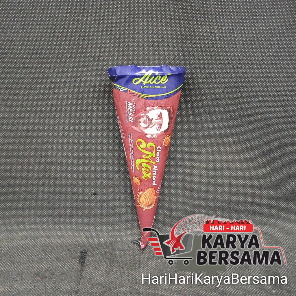 MAKANAN BEKU ES KRIM AICE ICE CREAM CHOCO ALMOND MAX CONE 110ML