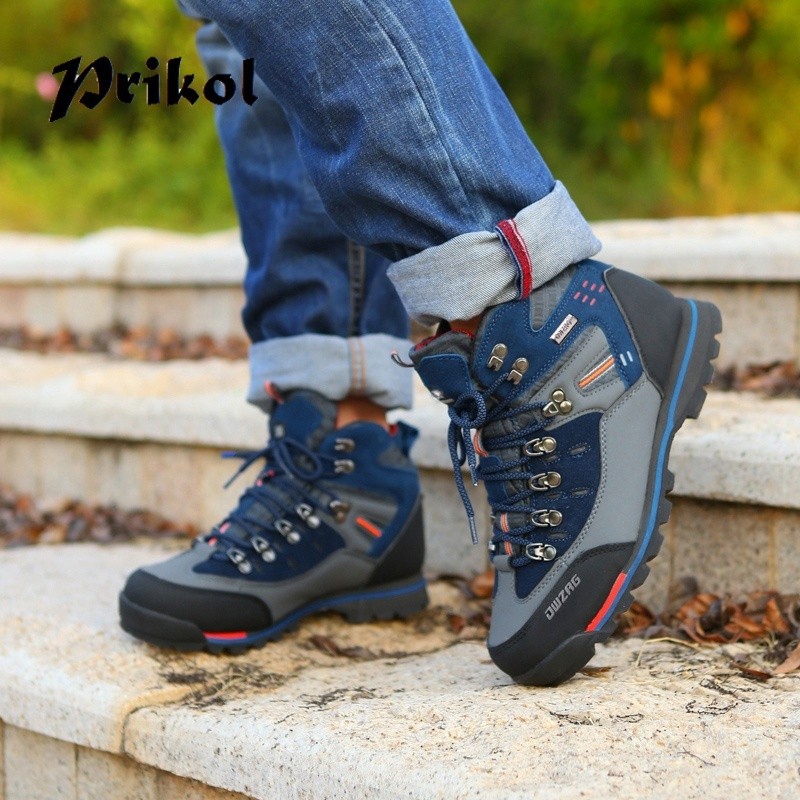 Prikol Import Klasik Premium Outdoor Sepatu Boots Tinggi Hiking Gunung Pria Cowok Adventure Mendaki 