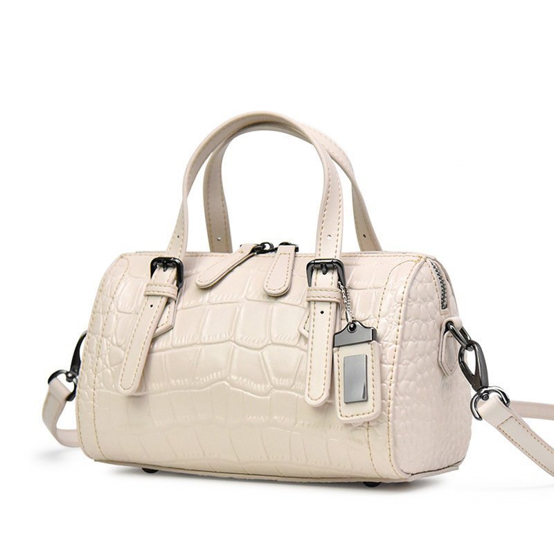 Tas Bantal Kecil Pola Buaya Baru Tas Boston Wanita Tas Kulit Asli