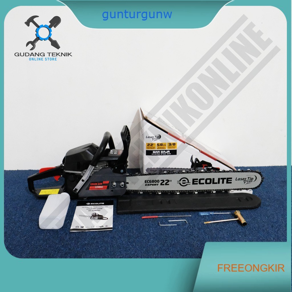 Chainsaw ECOLITE EC6800 22Inch TIGER TG6800 / Mesin Gergaji Kayu Chainsaw Ecolite Laser Tip EC6800 2