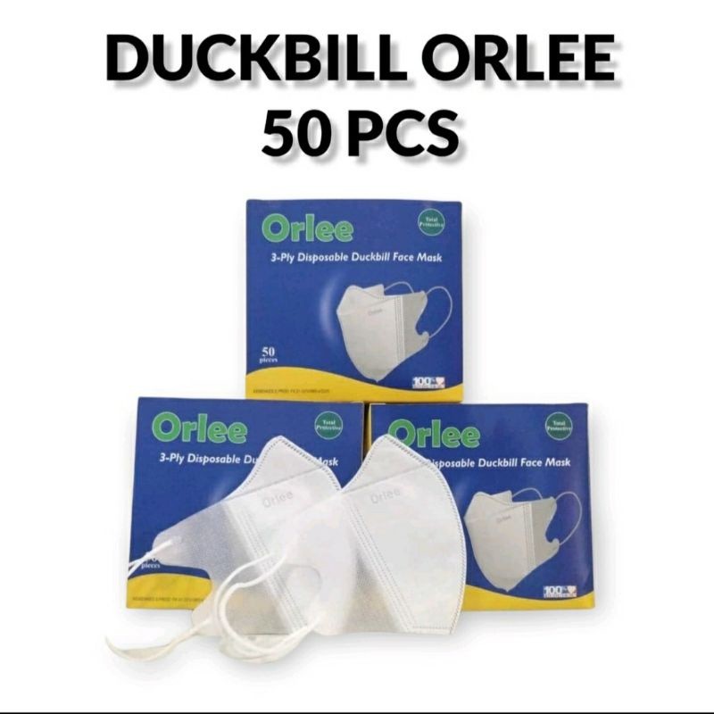 Masker Duckbill 3ply Dewasa 1Box isi 50 Orlee 3D Face Mask Earloop DUCKK BILL GARIS EMBOS ORLEE Warn