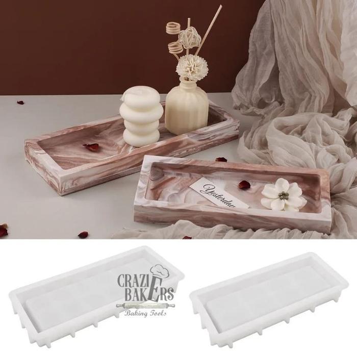 Cetakan Silikon Nampan Persegi Rectangle Tray Resin Coaster Mold