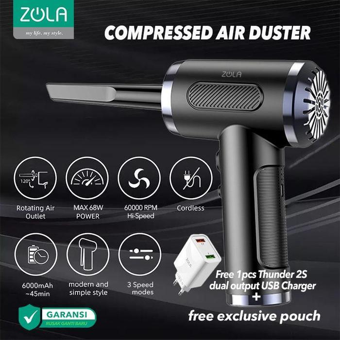 Zola Wireless Air Duster Blower Komputer PC Laptop Kamera Alt Opolar - Air Duster jet turbo fan - Ai