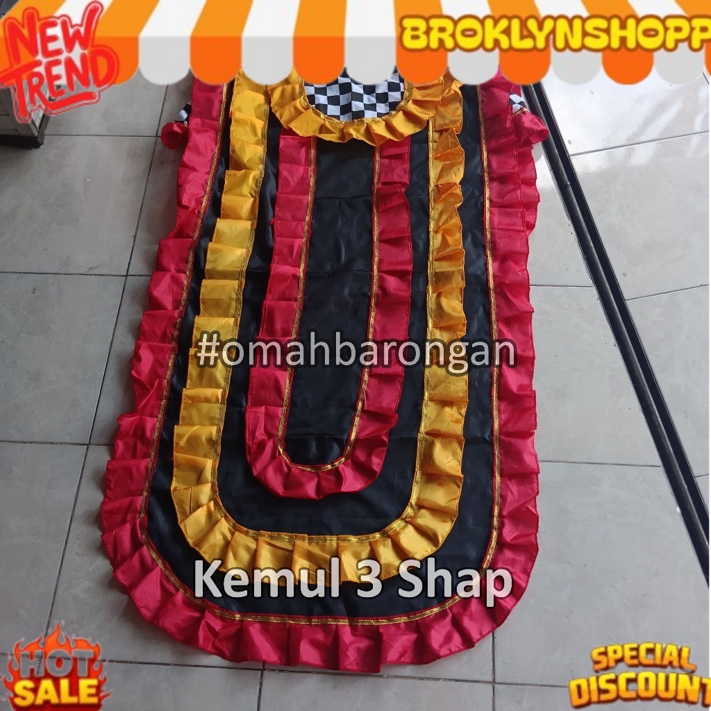 Kemul Barongan Anak SD Pentas Dewasa Warna Biru Hitam Merah Kuning Hijau BEST PRODUK 
