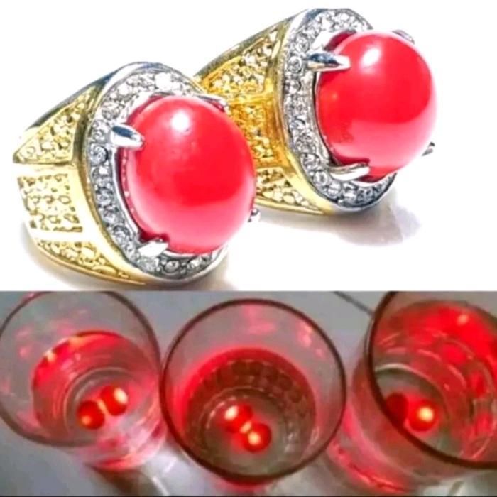 cincin merah delima menyala dalam air bonus menyala Rings