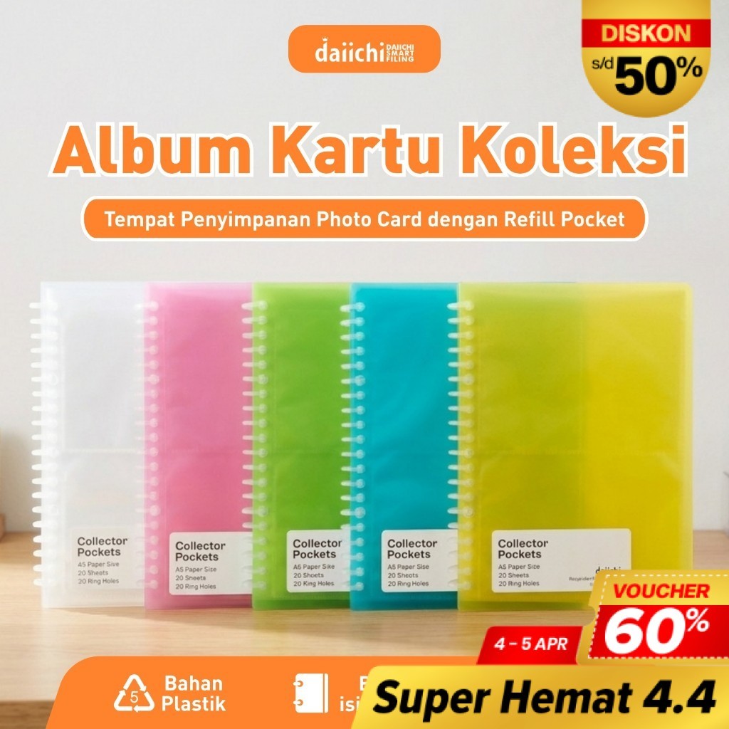 Album Kartu Nama Trading Card Koleksi Emas 80 Kartu Daiichi DPO A5 Tempat Penyimpanan Photo Card Ter