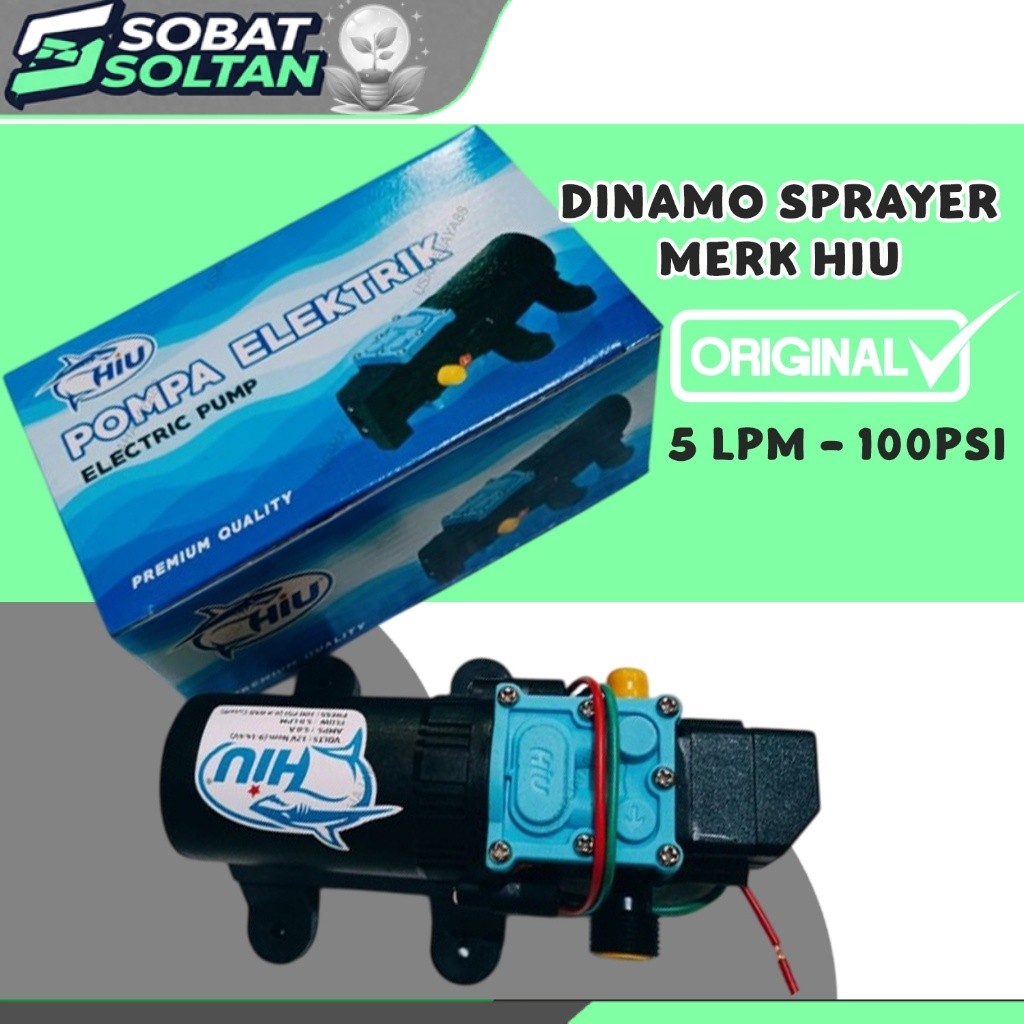 Pompa DC 12 Volt Bertekanan Tinggi 5LPM 100PSI Max 60W - HIU Original