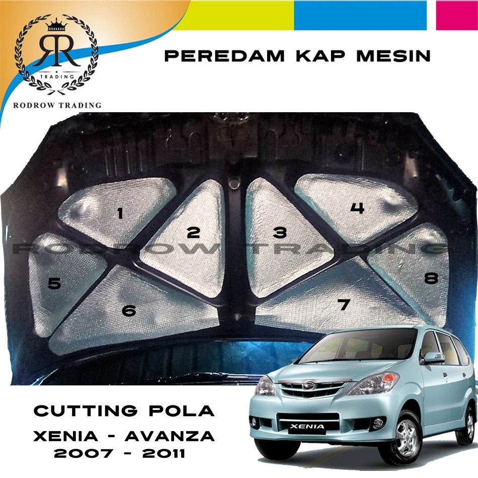 Peredam Kap Mesin Mobil Xenia  2007 - 2011 / Cutting Pola Peredam Panas Mobil Xenia 2007 - 2011