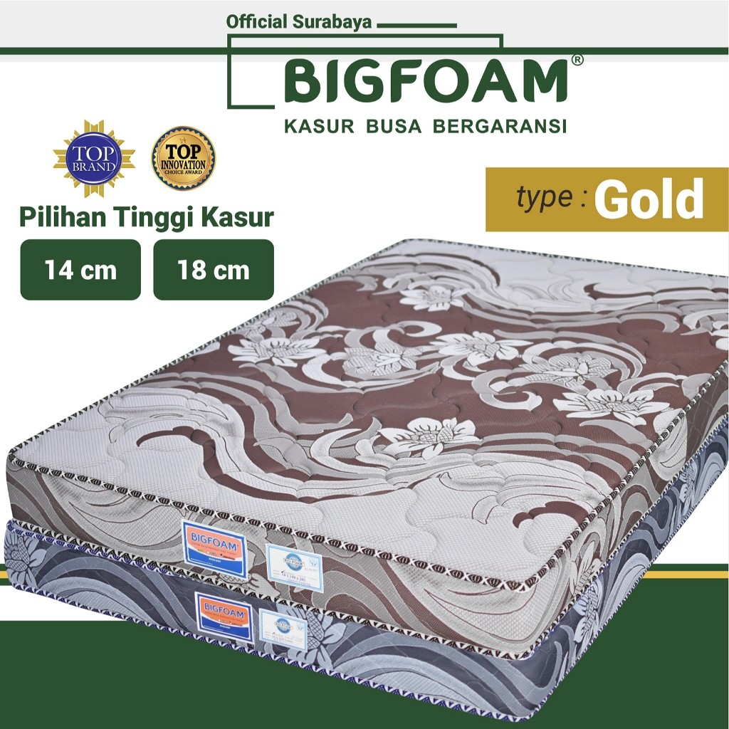 HAPPY IDEA  - Kasur Busa / Spons Tipe Gold Dengan Quilting Premium BIGFOAM