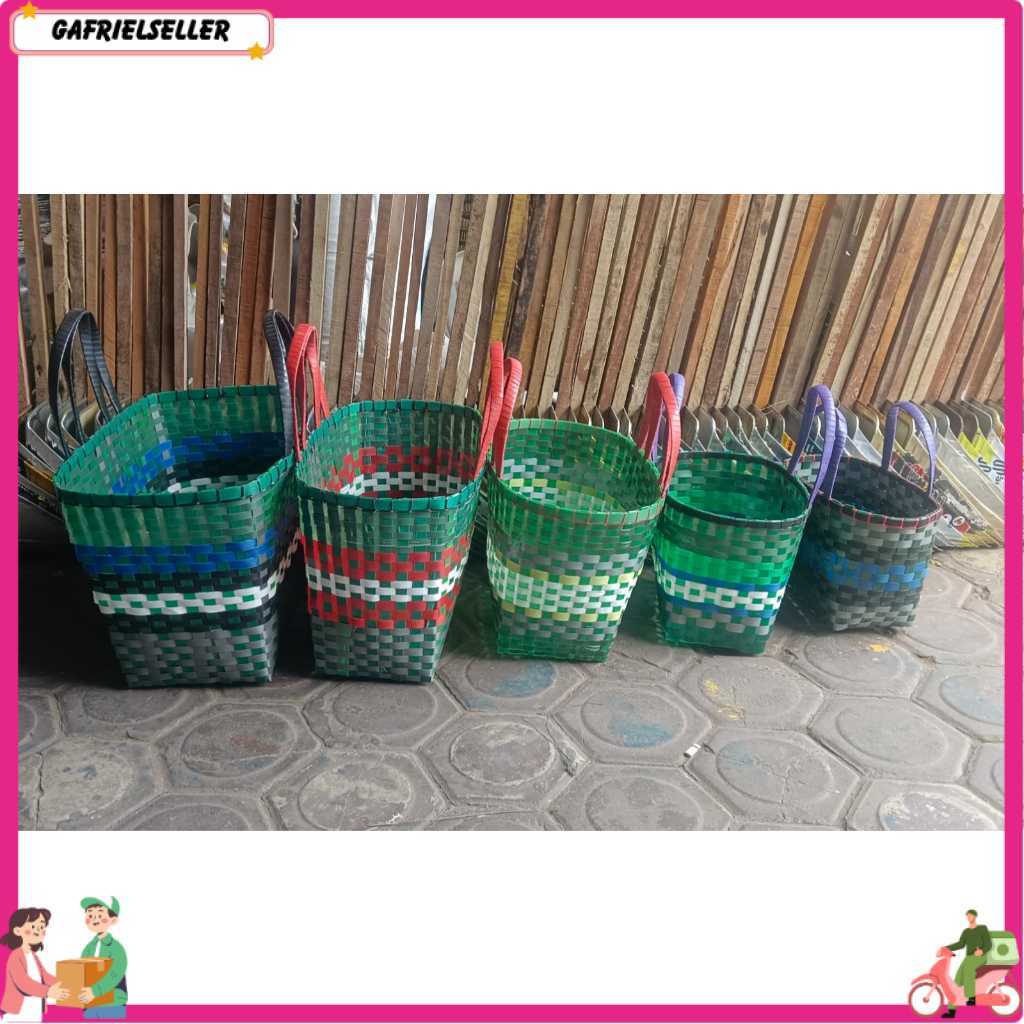TAS ANYAMAN PLASTIK KACA PREMIUM / TAS ANYAM PLASTIK TEBAL SUPER JUMBO 5 VARIAN UKURAN / TAS PASAR G