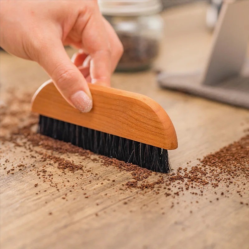 Sikat Meja Bar Kopi Cleaning Powder Brush Bar Horsehair - Espresso Bar Cleaning Brush Sikat Meja Kop