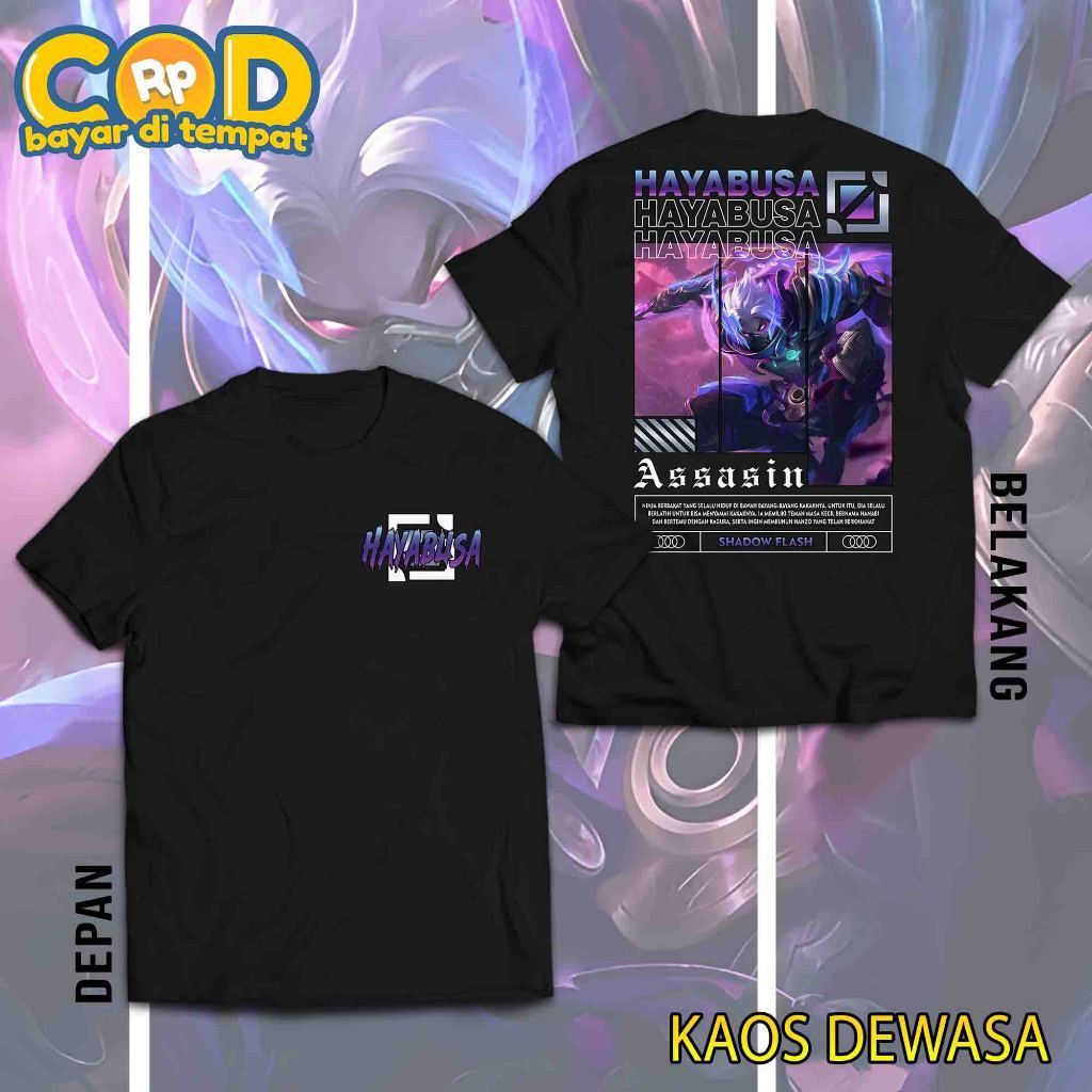 HOSINSHOP KAOS MOBILE LEGEND - KAOS HAYABUSA SKIN COLLECTOR SHADOW FLASH - HERO ASSASIN - KAOS ML VI