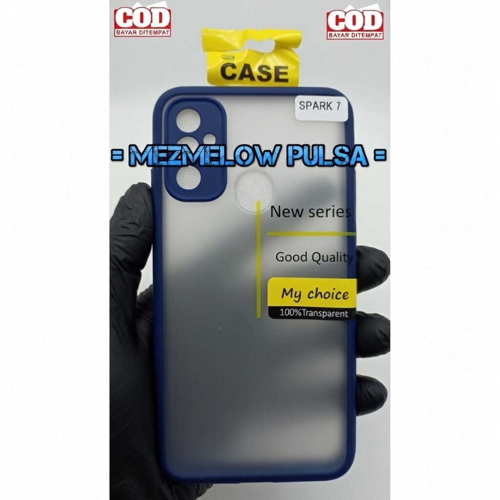 Casing Transparant Case Pelindung Kamera Caseng TECNO SPARK 7 BIASA