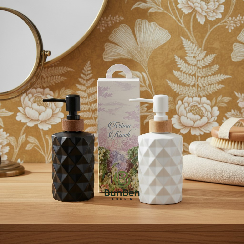 Botol Sabun Pump Aesthetic Bottle Refill Shampoo Sabun Cuci Tangan Botol Sabun Geometrik Box Souveni
