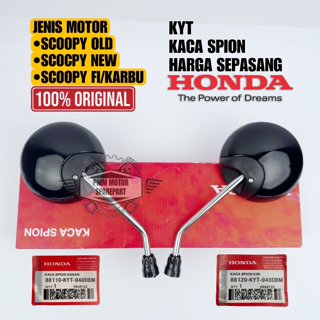 FRANCISS.ID KACA SPION ORIGINAL HONDA SCOOPY FI/ SCOOPY KARBU/ SCOOPY NEW/ SCOOPY OLD/ HONDA AHM KYT