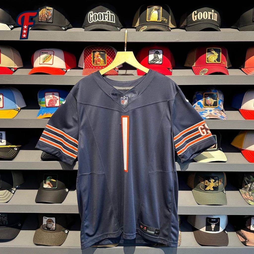 Jersey Nike Chicago Bears #1 Fields Navy NFL Jersey Original