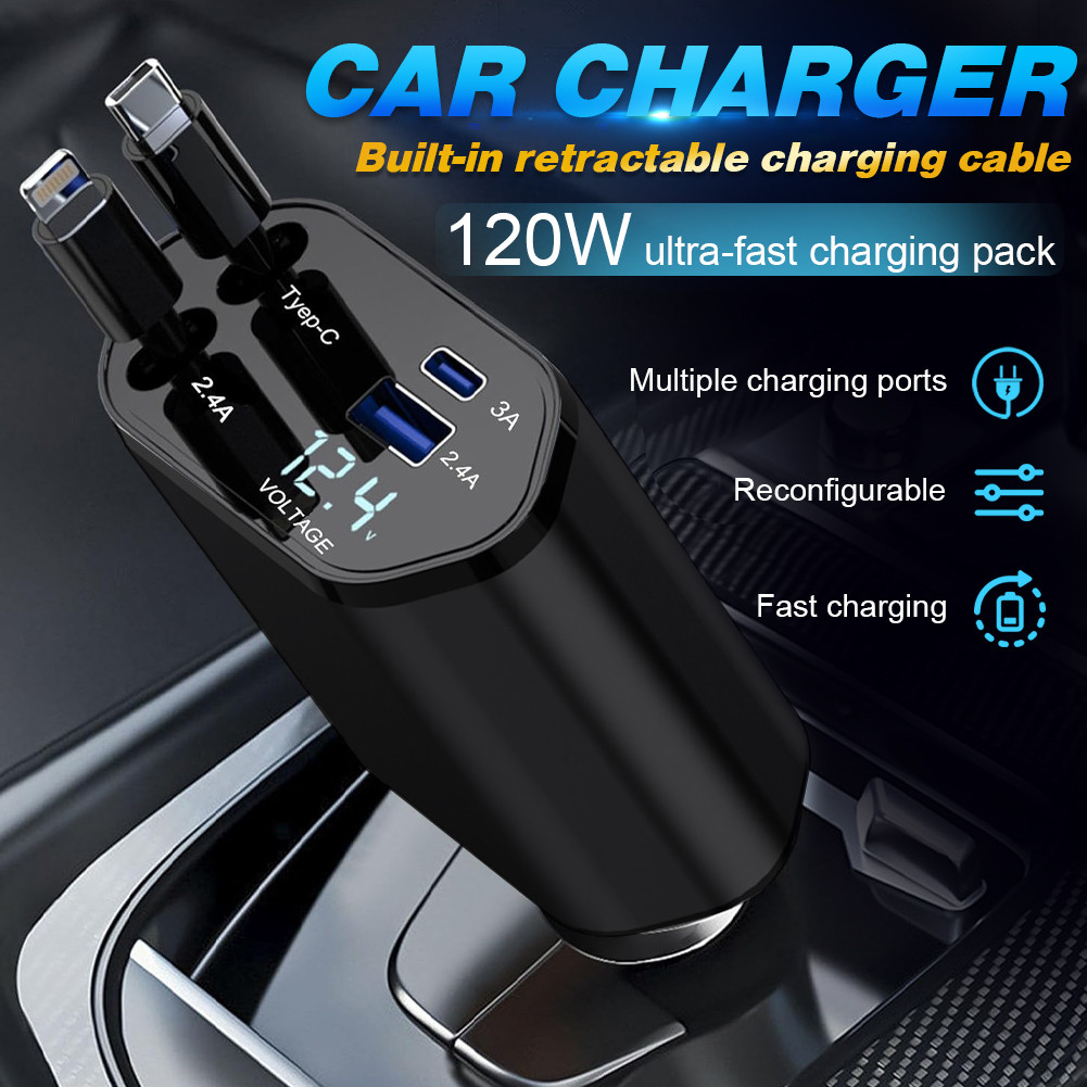 Retractable Car Charger Fast Car Phone Charger Adjustable Angle Super Fast Car Phone Charger Fast Ch