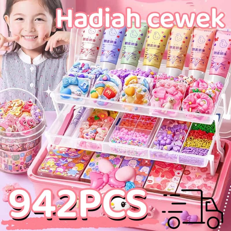 Paling Laris Set DIY Kreasi Lucu | Mainan Hiasan HP 942PCS Aman untuk Anak Laki-laki Perempuan