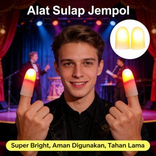 Jari Alat Sulap Jempol 2pcs Menyala Untuk Pertunjukan Lampu Led Sulap Jari
