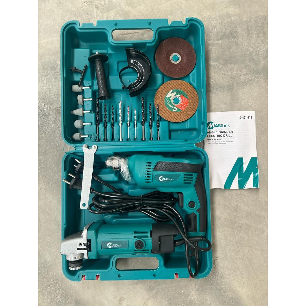 PLAOSANSTORE PAKET gerinda dan Bor /  gerinda mailtank / bor mailtank 10mm / bor gerinda set koper