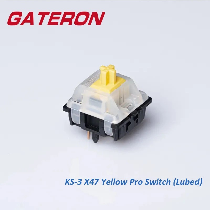Gateron Milky Top Black Bottom Yellow Pro Switch KS-3X47 Linear 5pin RGB DIY Mechanical Keyboard Swi