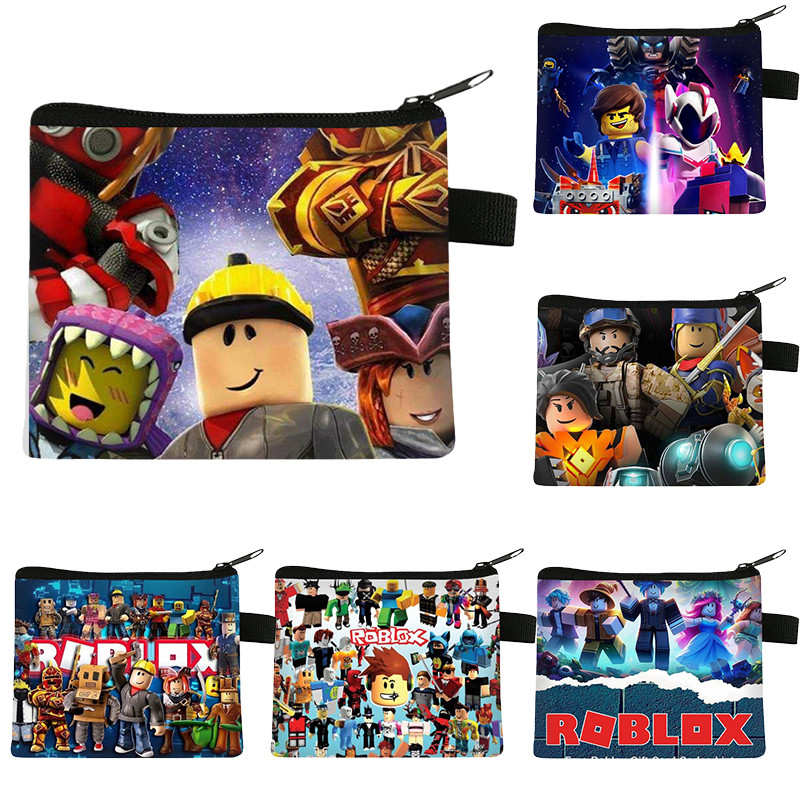 Roblox Coin Purse 13.5*11 Cm Cartoon Virtual World Game Style Cret Card Key Coin Clut Bag
