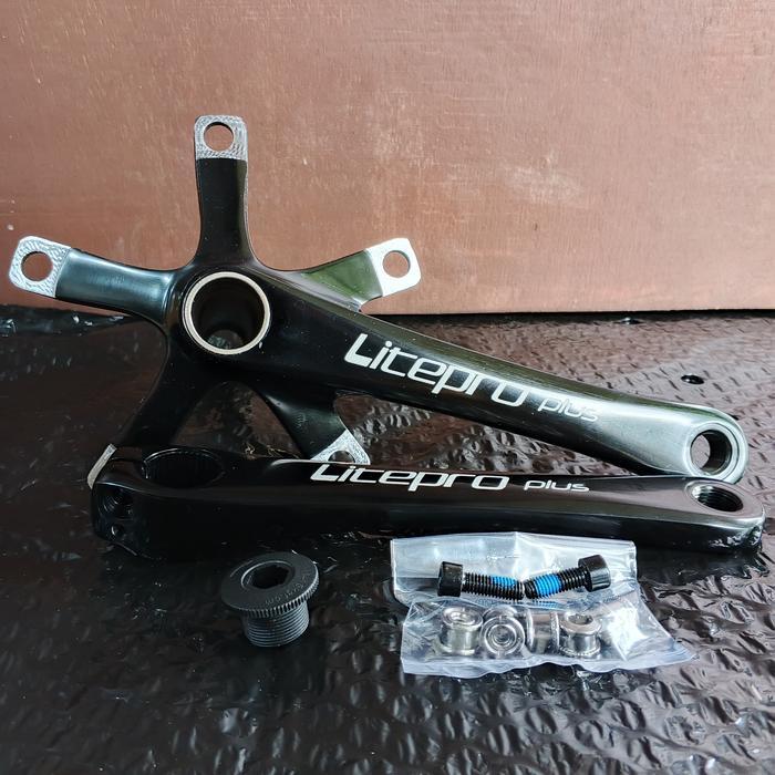 crankset LITEPRO PLUS emboss crankarm crank arm set BB HT2 54T 56T BB hollowtech gold silver black r