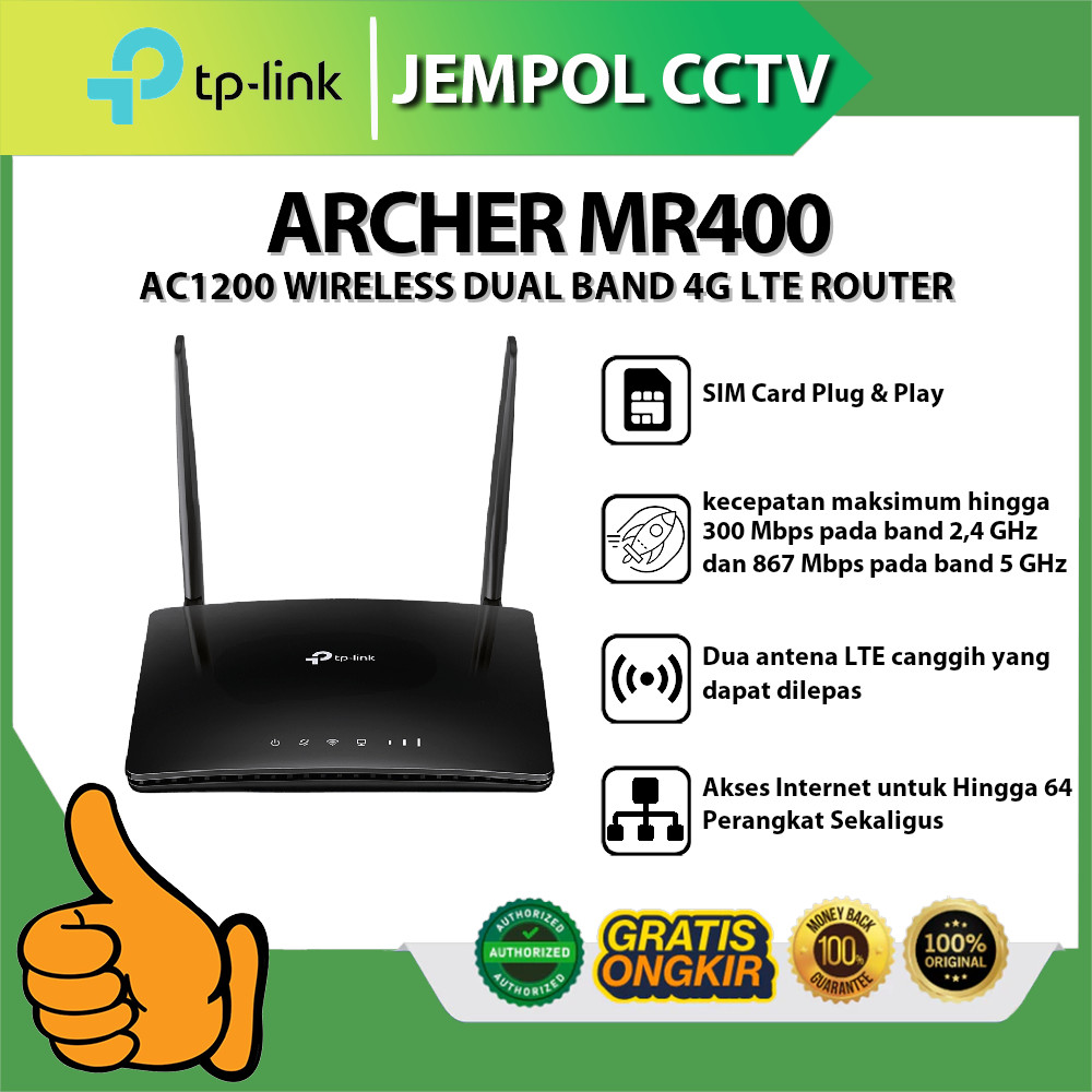 TP-LINK ARCHER MR400 AC1200 WIRELESS DUAL BAND 4G LTE ROUTER