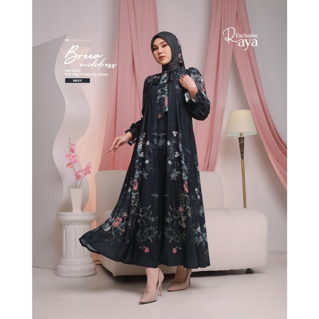 DRESS KONDANGAN PREMIUM BREEA MIDI DRESS RAYA EXCLUSIVE - ALFASA DAILY