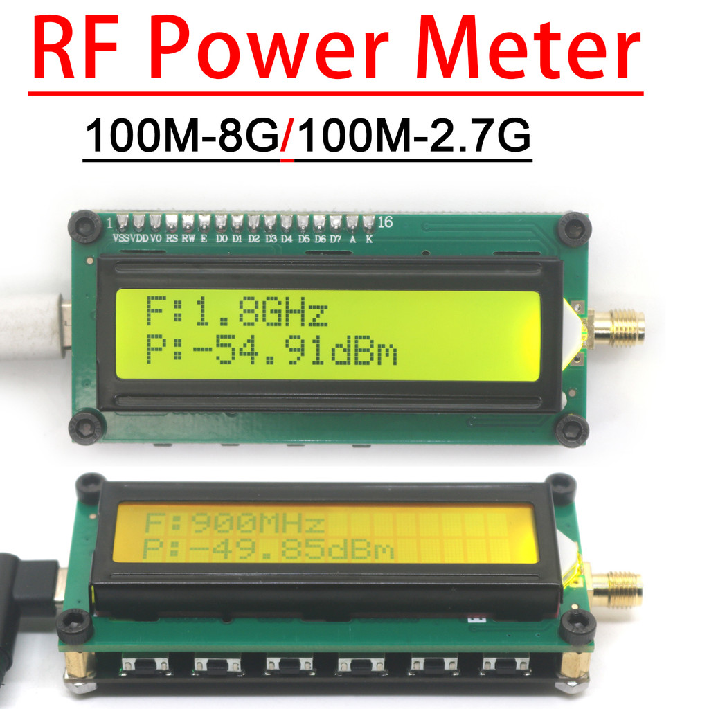 100Mhz-8Ghz RF Power Meter 24Bit ADC High precision USB Type-C FOR Ham Rao Amplifier 868M 900M 1.2G 