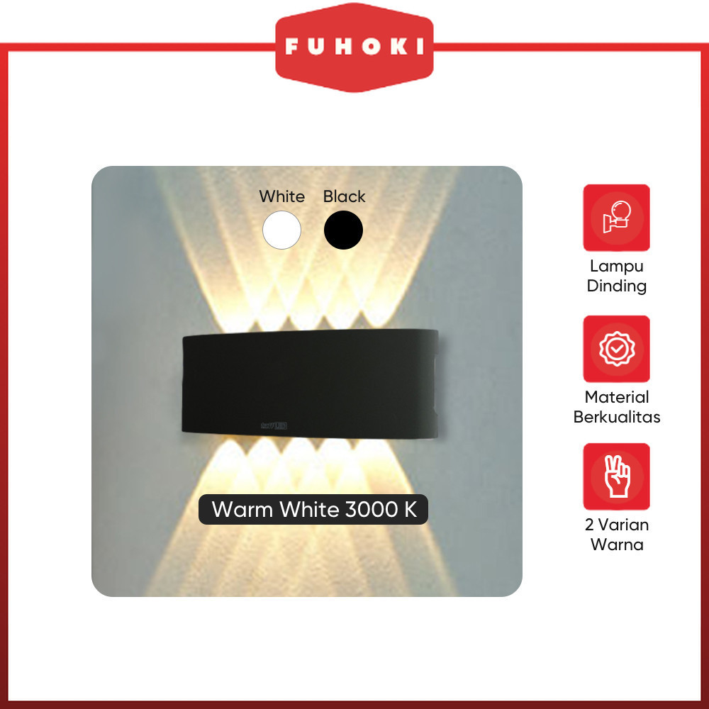 TAFFLED Lampu Dinding Hias Indoor Plastic Body 10W 10 LED Warm White - 10T