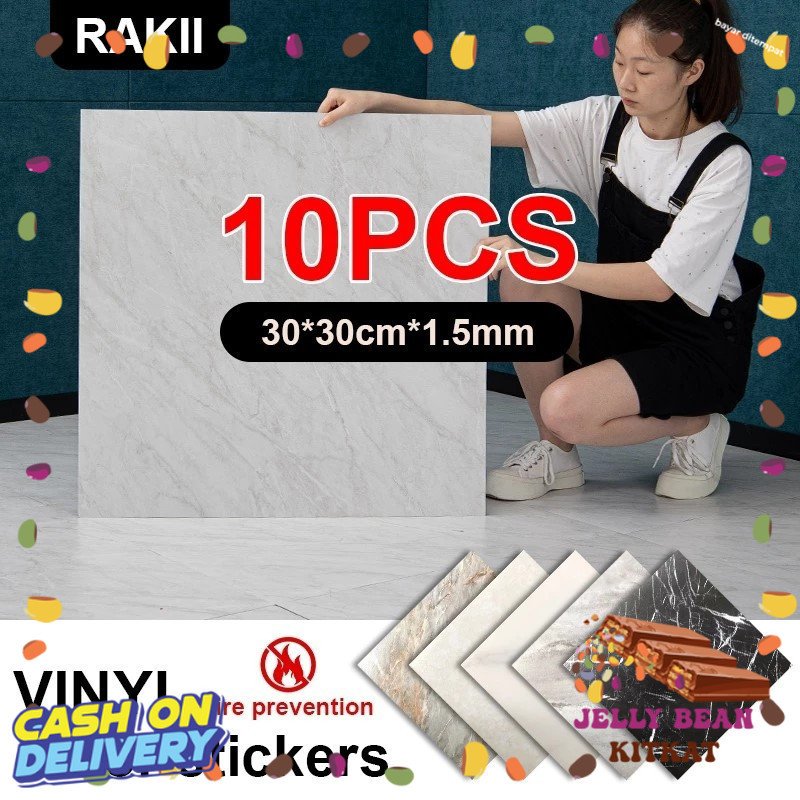 10pcs Lantai Marmer Vinil (30X30 Cm)/Stiker Vinil Lantai Marmer Granit/Stiker Lantai Vinil Lapisan L