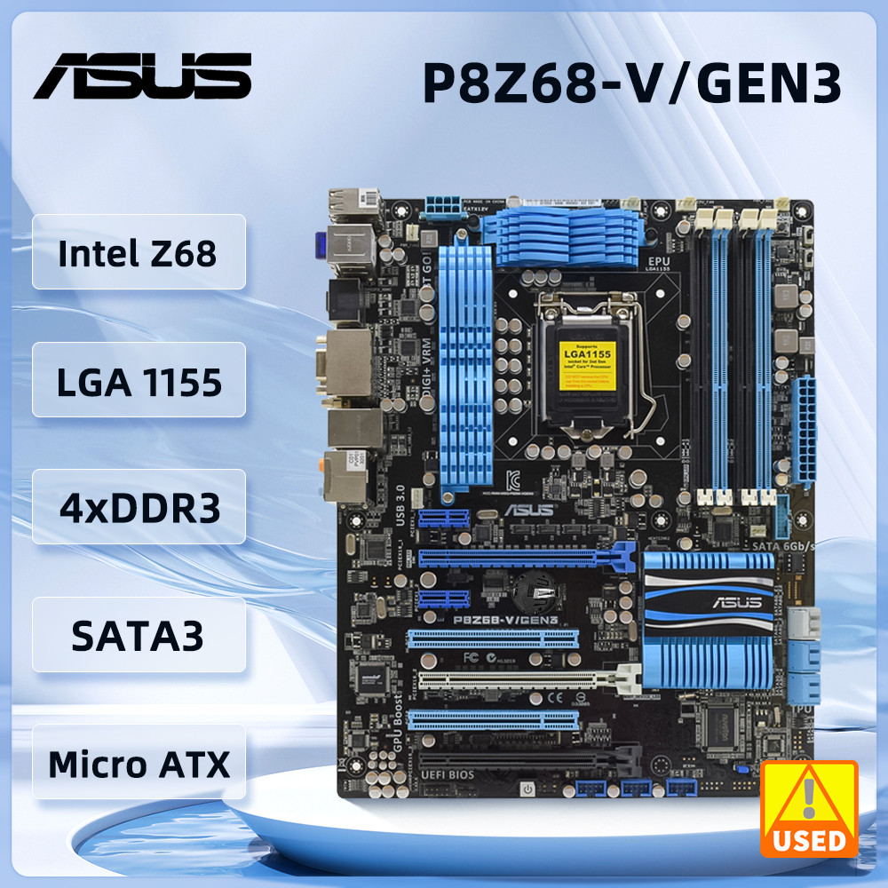 ASUS P8Z68-V/GEN3 Motherboards LGA 1155 Intel Z68 support Core i3-2130 2400 3225 3210 2500 34703770 