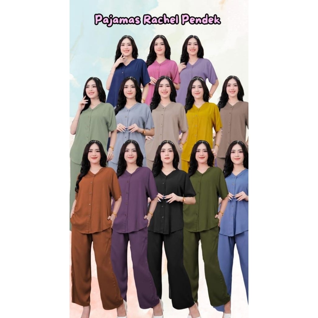 setelan piyama polos busui nola / set crop