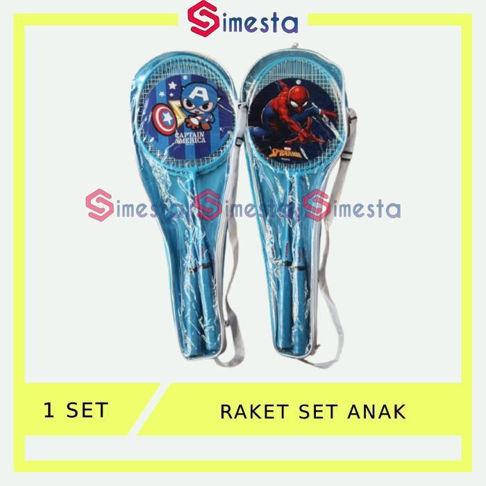 Raket set anak badminton bulu tangkis hello kitty isi 2