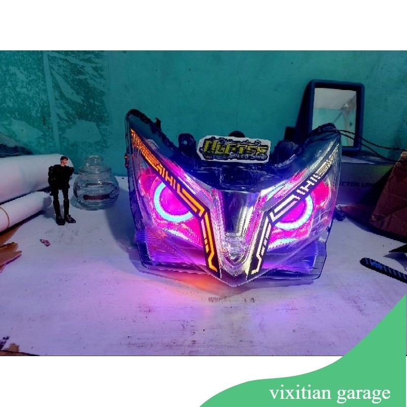 Reflektor projie lampu depan vario 125 techno custom sein running