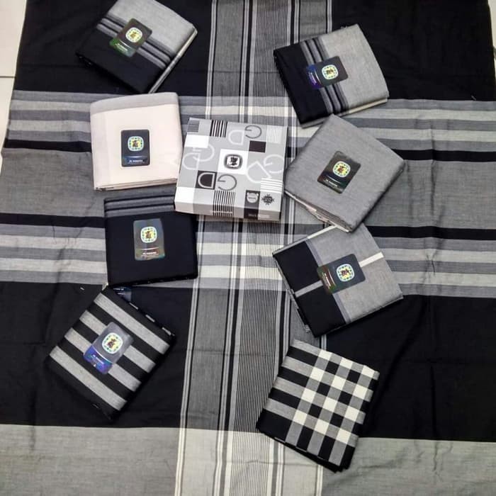 Sarung GAJAH DUDUK Aneka Motif - Kain Sarung Tenun Pria Dewasa Laki Cowok Sholat Cap Hitam Putih War