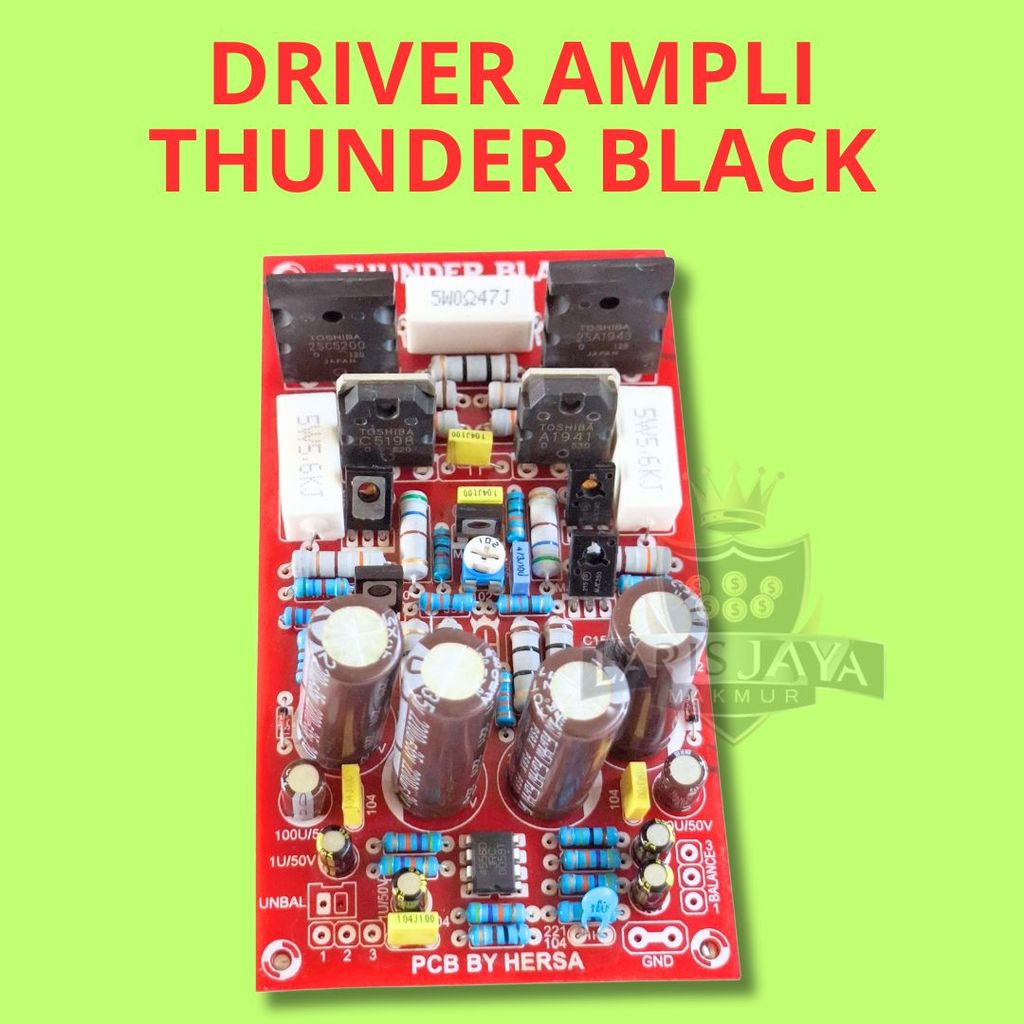 Driver Power Ampli Mono Thunder Black PCB 13x7cm Transistor Toshiba