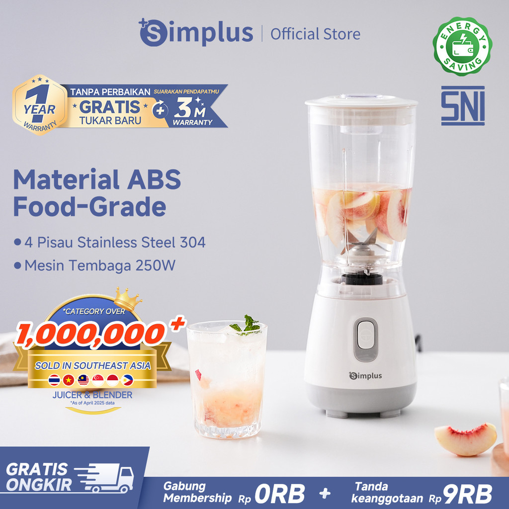 Simplus Blender Multifungsi 250W Juicer Portable Food Grade Tahan Pecah Kapasitas 600ml 2 Cups