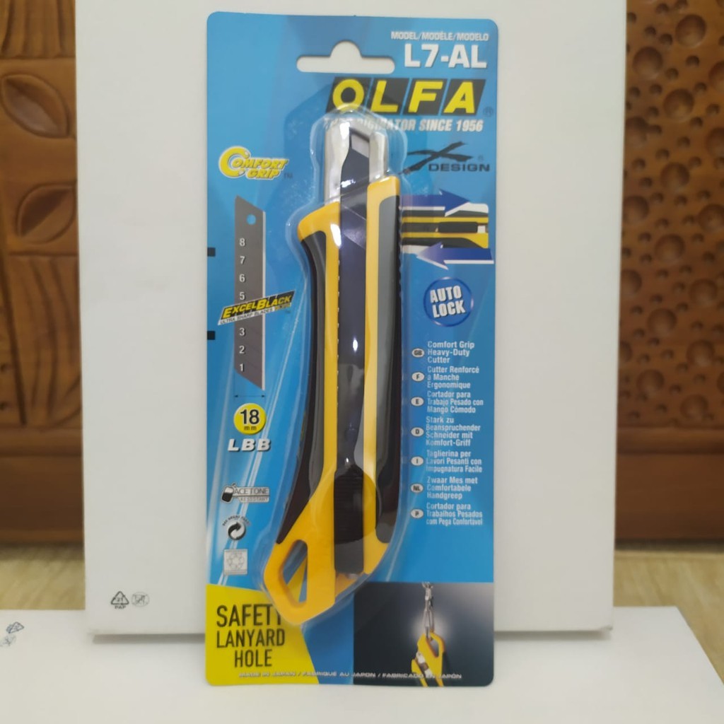 OLFA L-7-AL Pisau Cutter 18mm Snap Off Blade 18 mm
