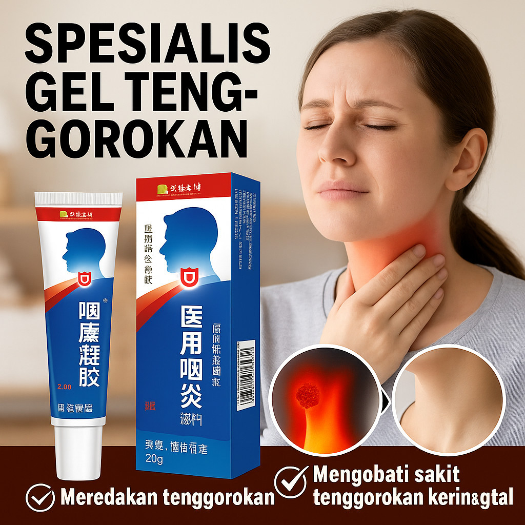 COD+Kirim Dalam 24 Jam Beli 1 gratis 1-Medical Li Shizhen Pharyngitis Flat Gel/Gel antipiretik medis