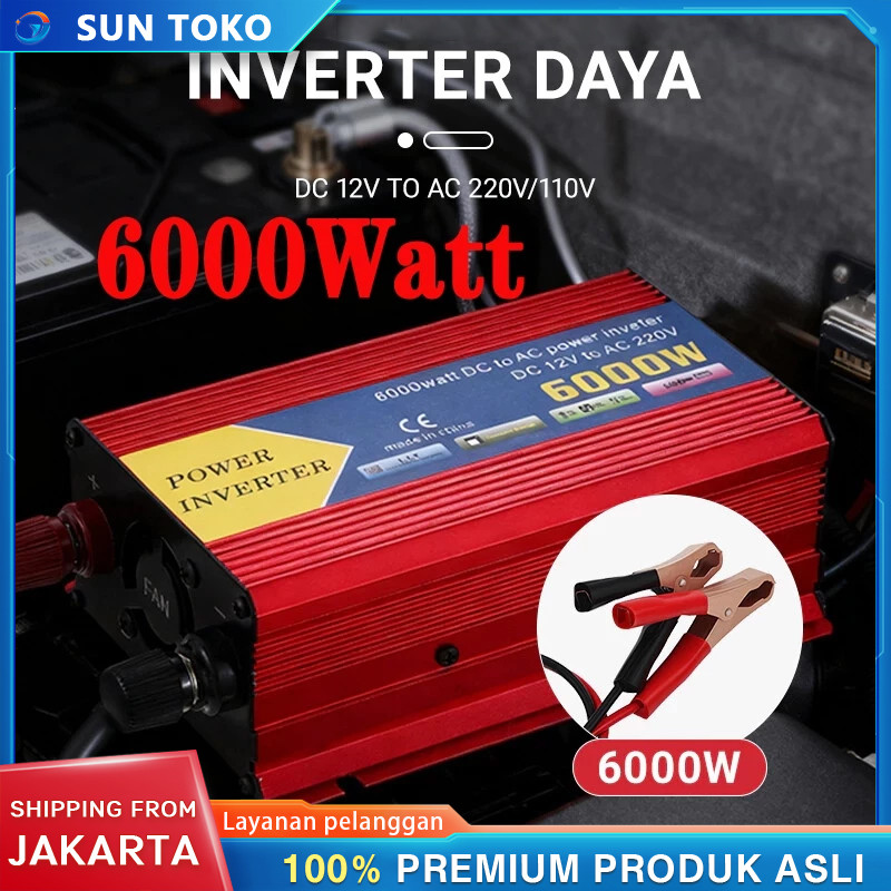 Inverter 6000 Watt Power Inverter DC AC Aki listrik Serbaguna Besaar 6000W Universal Inverter Mobil